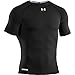 Under Armour Men's HeatGear Sonic Compression Short Sleeve, Black/White, Small