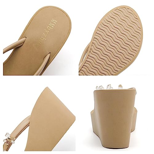 Womens Platform Flip Flops Wedges Sandals for Women wedge flip flops Flats Summer Comfort Thong Sandals Wedge Heels for Women4