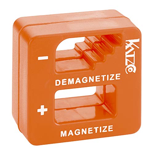 Katzco Orange Precision Magnetizer and Demagnetizer - 1 Pack - for Wiha Screwdrivers, Screws, Drill Bits, Sockets, Nuts, Bolts, Nails, Drivers, Wrenches, Tweezers, and Other Steel Tools