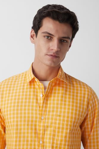 Image of Peter England Men's Slim Fit Full Sleeve Checkered Casual Shirt | 100% Cotton | Premium Twill Weave