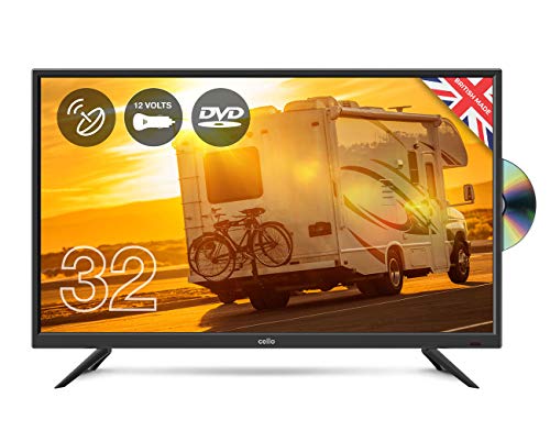 Cello 12 volt 32" C32F Traveller LED TV with DVD and Satellite Made in the UK