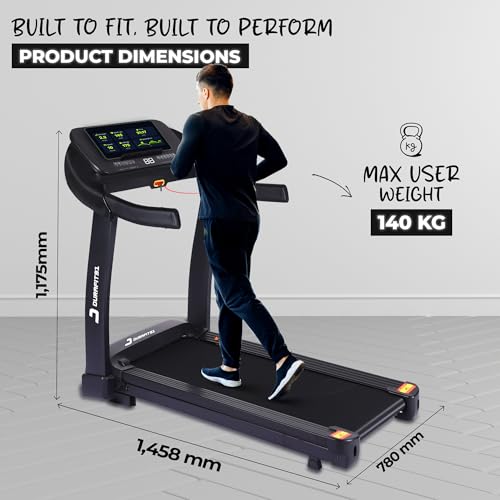 Image of Sprint Pro 5 HP Peak BLDC Motorized | Hydraulic Foldable Treadmill | 25Level Auto Incline| 16 Km /Hr Max Speed| 140Kg User Weight| Bluetooth Speaker| Wynd app | Home use| Black