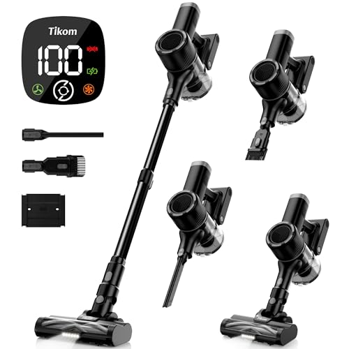 Tikom Cordless Vacuum Cleaner for Home, 40000Pa/450W Stick Vacuum with Charging Wall Dock,...