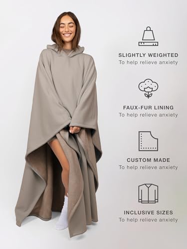 Image of FREE THE SHEEP Eden Hoodie - Oversized Weighted Hoodie Cloak with Ultra-Soft Faux Fur Liner