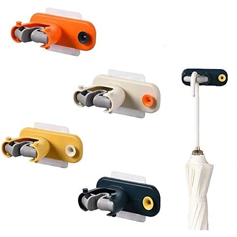 Broom Mop Holder Wall Mounted,4 Pcs 2 in 1 Storage Rack for Home, Kitchen, Garden, Garage, Landry, Bathroom Organization Cover