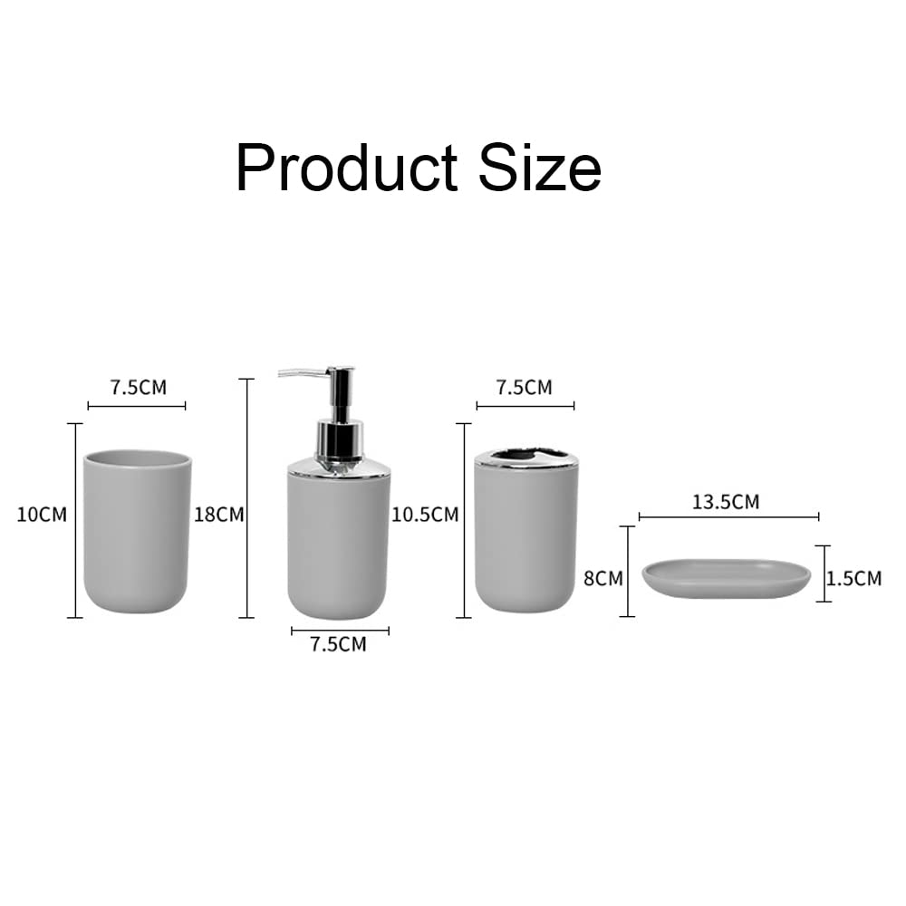 Hosoncovy 4 Pieces Bathroom Accessory Set including Soap Dispenser, Bathroom Cup, Soap Dish ,Toothbrush and Toothpaste Holder (Blue) - Image 2