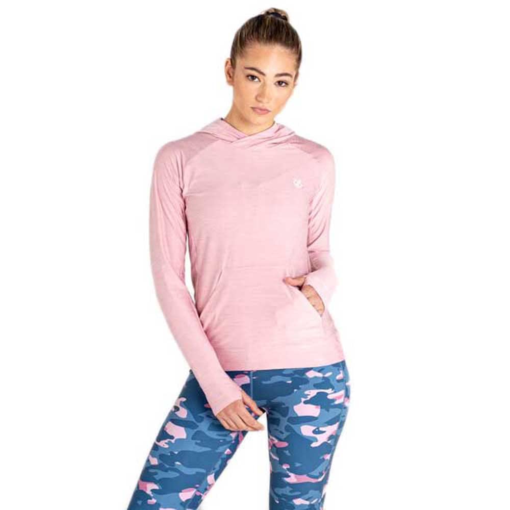 Dare 2B Women's Powder Pink Sprint City Lightweight Moisture-Wicking Antibacterial Technical Stretch Hoodie