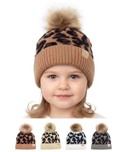 Funky Junque キッズ ベビー 幼児 ケーブルニット 子供用 ポンポン付き 冬用帽子 ビーニー US サイズ: One Size（Amazon）