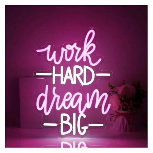 Lampe néon Work Hard Dream Big pour illuminer vos objectifs de vie
