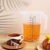 Messbecher 2 Liter, Kunststoffbecher mit geprägter, measuring cups, ml-Einteilung, für Waschmittel, für die Autopflege und in der Küche zum Backen & Kochen - Lebensmittelecht