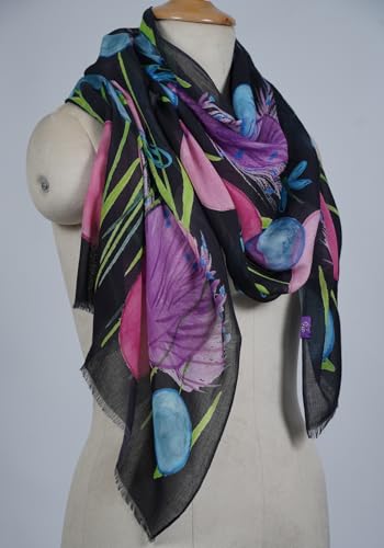 Image of VIC Cotton Modal Digital Print Scarf for Women | Digital Print Designer Stole | Soft Lightweight Luxury Wrap | Premium Cotton Modal Blend | 55 x 170 cm | VIC-SM-DP5517