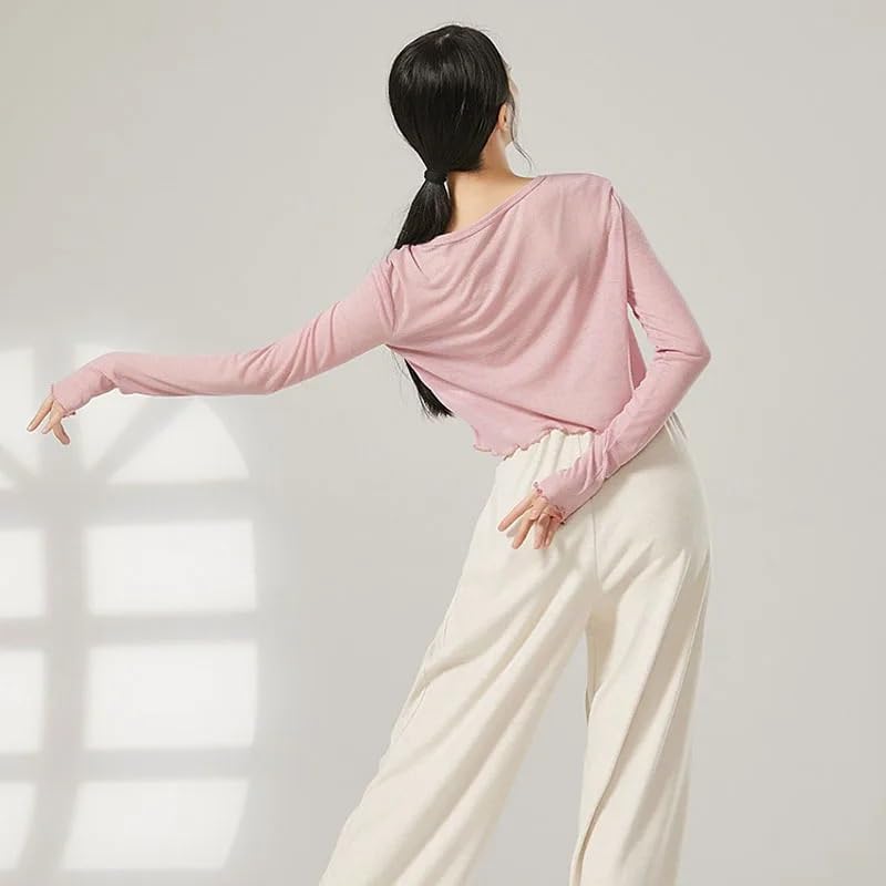 Chaqueta de Danza Ballet Top de Baile, Chaqueta Envolvente de Ballet, Top Corto for Adultos, Abrigo, Camisa de Baile de Manga Larga for Mujer, Tops