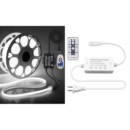 Tira de luces LED COB 100 pies luz blanca fría 110-120V miniatura 1