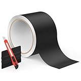 FAFALITHIC Auto Folie Glänzend Schwarz Autofolie Selbstklebend Chromfolie Blasenfrei & Kratzfest DIY Chrome Delete Set mit Werkzeugen für Chromteile, Motorrad & Fahrrad (Matt Schwarz, 7cm x 9m)