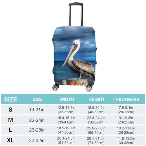 Pelican Bird Blue Sea Sky Luggage Cover Personalization Suitcase Covers Protector Elastic Washable Baggage Cover Anti-Scratch For Traveling, Aircraft Consignment XL2