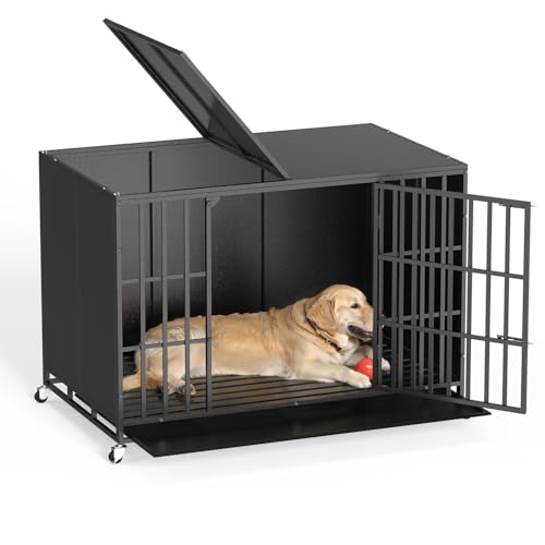 LEMBERI 48 inch Heavy Duty Indestructible Dog Crate