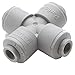 Parker Hannifin A6CU6-MG TrueSeal Acetal Cross Union Fitting with EPDM Seal, 3/8" Push-to-Connect Tube x 3/8" Push-to-Connect Tube, Gray