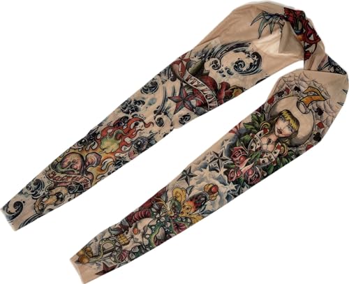 Image of Wild Rose Ladies Lucky Tattoo Sleeve Shrug, Cowgirl Stars Sparrow Black Water, Tan