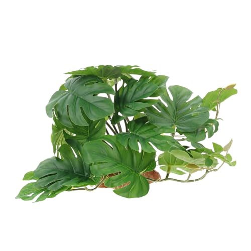 CORHAD Terrarium Plant Decor Artificial Reptile Landscape Ornament for Fish Tanks Turtles Lizards Durable Design with Base for Easy Installation