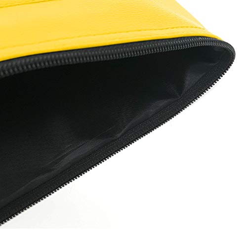 Money Bank Deposit Bag with Zipper | 11x6 inch | Yellow | Durable Leatherette Money Cash Coin Check Wallet Pouch for Men & Women with Framed ID Window and Blank Card | by GIDABRAND (1) - Thumbnail 4