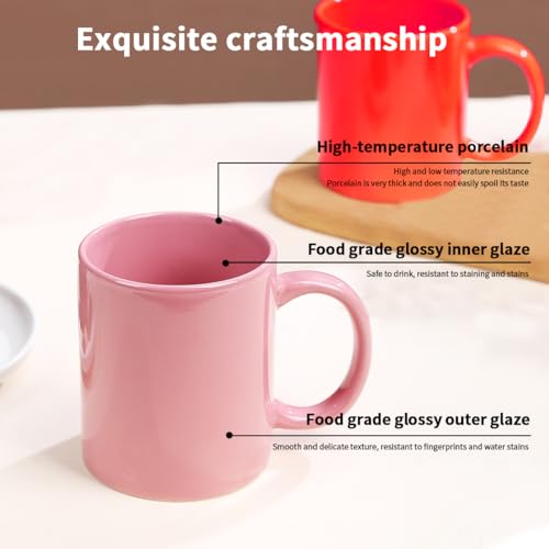 Miniatura 4 de Evanda Juegos De Tazas Grandes 6 Piezas, Tazas Grandes De 350 Ml Para Café, Té Y Bebidas Calientes, Aptas Para Lavavajillas Colores Surtidos