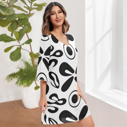 Robe trapèze fluide en mousseline pour affiner la silhouette - 3