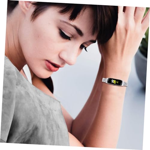 Silver Rhinestone Strap Watchband Elegant Replacement Band for Wrist and Stylish Accessory4