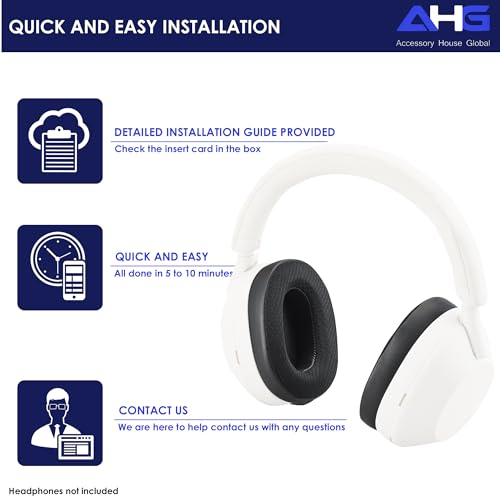 AHG Accessory House Global Almohadillas de Repuesto Premium XM5 Compatibles con Audífonos Sony WH-1000XM5 con Cancelación de Ruido. Fácil Instalación DIY | Gel Refrigerante | Extra Confort miniatura 5