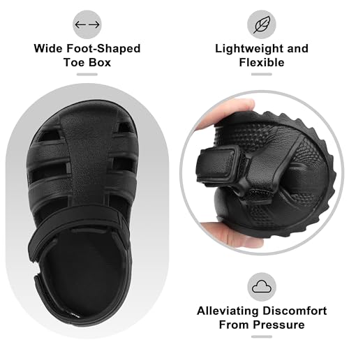 Image of ChayChax Toddler Classic Fisherman Sandals Boys Girls Closed Toe Water Pool Beach Sandal Naturally Splay