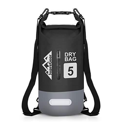 supregear Bolsa Seca Impermeable, 5 litros Bolsa de Almacenamiento Duradera Saco...