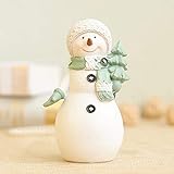 Desktop-Skulptur Winter Keramik Schneemann Skulptur Zusammenfassung Figur Statue Dekoration Handwerk Hochzeit Geschenk Kinder Dekoration Requisiten Figuren (Color : Dark Khaki)