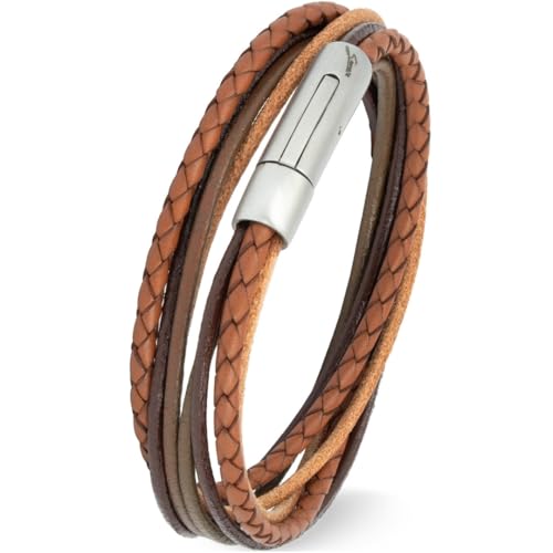 Simaru Leather Bracelet for Men and Women Premium Genuine Leather with Stainless Steel Hook Clasp Made in Germany