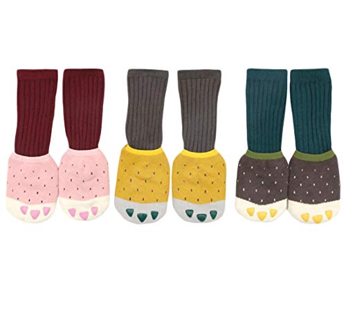 DEBAIJIA 3 Paar Baby Socken Rutschfeste Baumwolle Kleinkinder Jungen Mädchen 3-5 Jahre Alt Bequem Weich Niedliche Warme Herbst Winter - M Cover