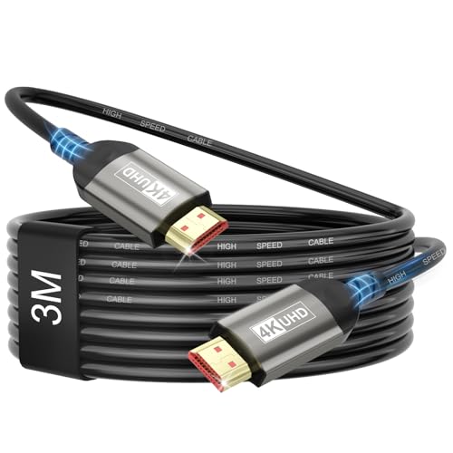 Nersligek 4K Cable HDMI 3 Metros, HDMI 2.0 Cable 60Hz con ARC UHD HDR 3D de Alta Velocidad 18Gbps Ethernet, Cable HDMI para Barra de Sonido TV Blu Ray Proyector Portátil TV PS4/PS5 Consola PC Monitor