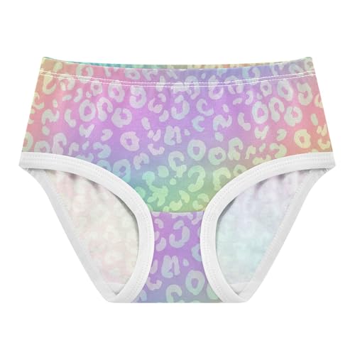 Rainbow Gradient Leopard Spots Cute Panties Girl Girls Underwear Toddlers Cotton Flower Briefs Underpants 2t