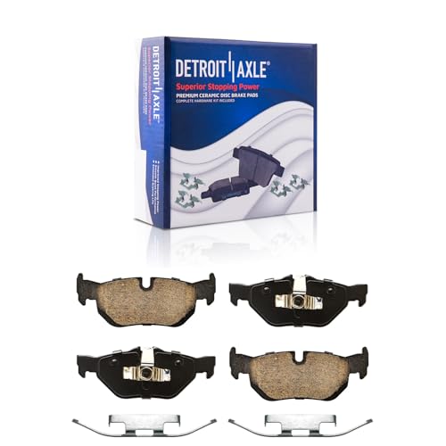 Image of Detroit Axle - Brake Kit for 2007 BMW 328i Wagon 328xi, Drilled & Slotted Disc Brake Rotors Ceramic Brakes Pads w /Hardware Front & Rear Replacement [11.81 inch Front Rotors]