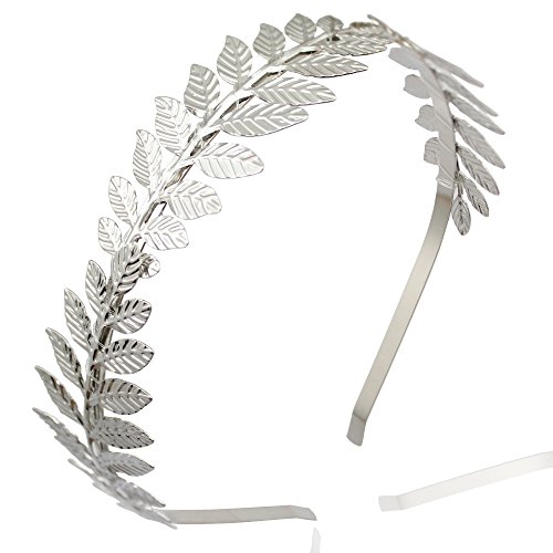 RechicGu Silver Roman Leaf Branch Dainty Bridal Hair Crown Headband Dress Boho Alice Band