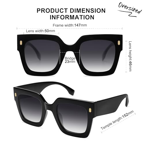 SOJOS Vintage Oversized Square Sunglasses for Women,Retro Womens Luxury Big Large Sun Glasses UV400 SJ2194 - Image 5