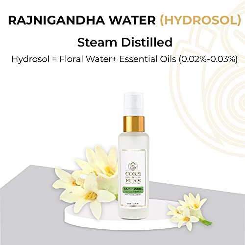 Image of CORE & PURE Rajnigandha Face and Body Mist Spray- Helps in Matured Skin |100% Natural Hydrosol, Floral Water|- 50ml