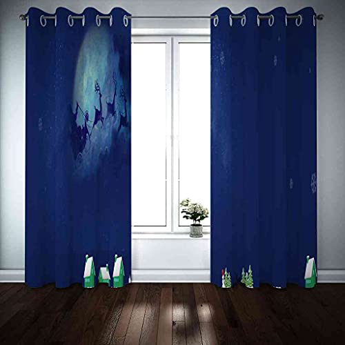 Rideaux 100% polyester à oeillets bleu 3D haut de gamme - 4