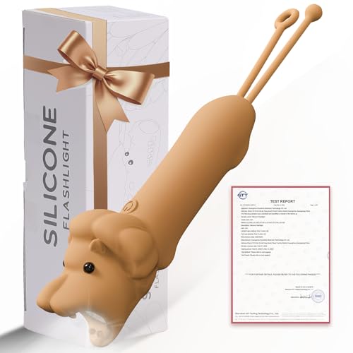 LOVERUIS Linterna para niños, linternas de león para niños, linternas recargables para niños, linterna de silicona para niños, linterna de regalo para niños