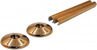 x2 Talon Rose Gold/Copper Snappit Radiator Pipe Covers & Collars for 15mm Pipes