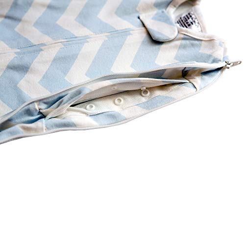 Image of Woombie Grow with Me Baby Swaddle, Convertible Swaddle Fits Babies 0-9 Months, Expands to Wearable Blanket for Babies up to 18 Months, Dreamy Blue Chevron