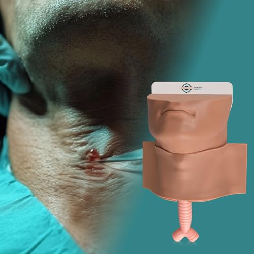Image of Cricothyrotomy Task Trainer, Cricothyrotomy Simulator | Tracheostomy Trainer, Medium Skin