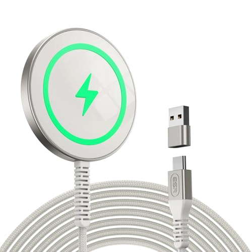 ESR Magsafe Charger for iPhone, Wireless Charger Compatible with iPhone 17/17e/16/15/14/13/12, Samsung Galaxy S26 Series, AirPods 4/3/AirPods Pro, Natural Titanium