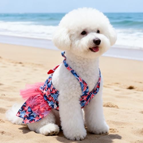 Image of CuteBone One Piece Dog Bikini Swimsuit Dress - Puppy Bathing Suit Costume for Small Dogs - Comfortable & Stylish Pet Clothes for Summer Pool, Beach & Play LTDB13XXS