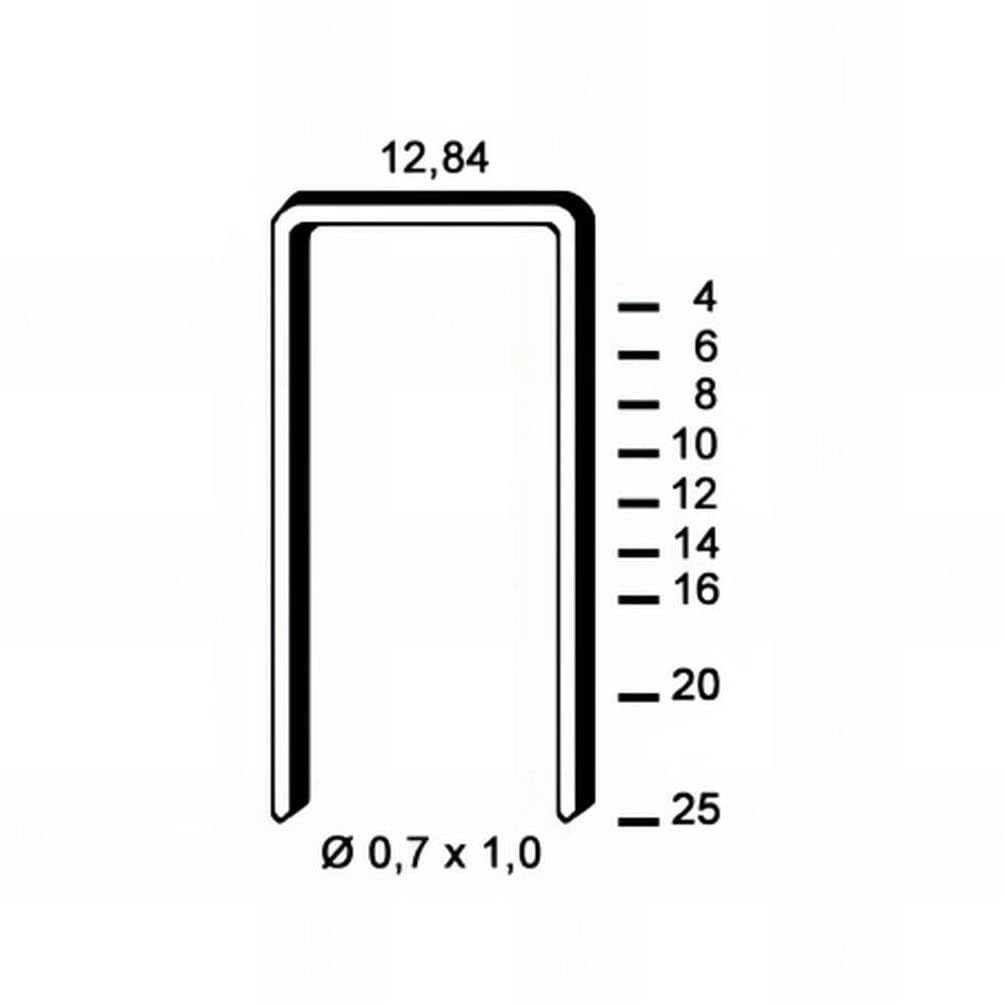 D-Work 10.000 Grapas galvanizadas Tb-25-4.95x25x0.84 mm