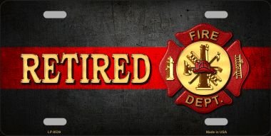 Retired Fire Thin Red Line Novelty Metal License Plate Tag LP-8539