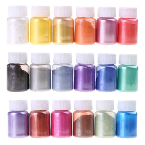 Nawwgy 18Colors Cosmetic Grade Pearlescent Powder Soap Makeup Art Colorant Epoxy Resin Dye Pearl Pigment Jewelry Making