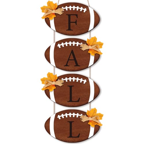 Vicenpal Fall Signs Thanksgiving Porch Decor, Brown, Football